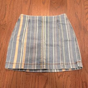 Striped denim stretchy jean skirt size 2